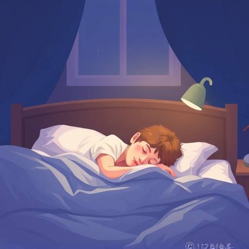 Illustration of a person sleeping peacefully in a comfortable bed