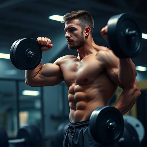 Person lifting dumbbells at the gym