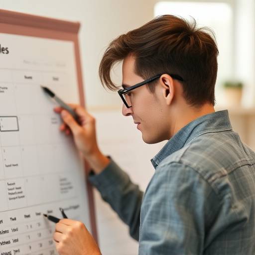 Person organizing their schedule and tasks.