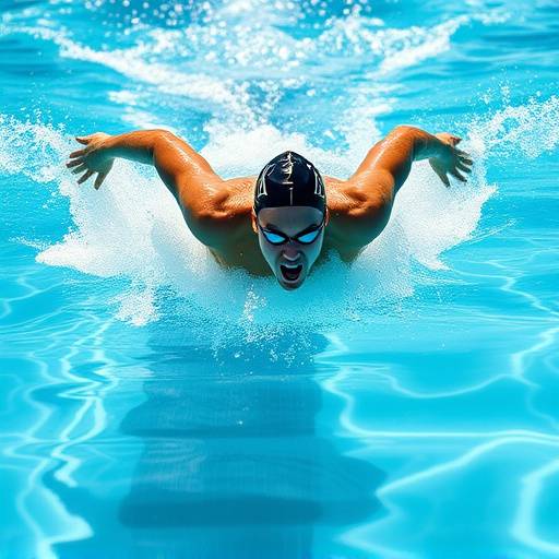Swimmer doing the freestyle stroke in a pool